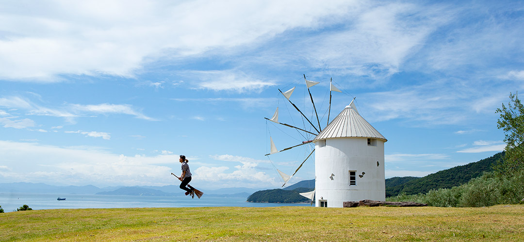 道の駅小豆島オリーブ公園のギリシャ風車