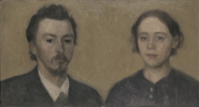 ハマスホイとデンマーク絵画＠東京都美術館　《画家と妻の肖像、パリ》　