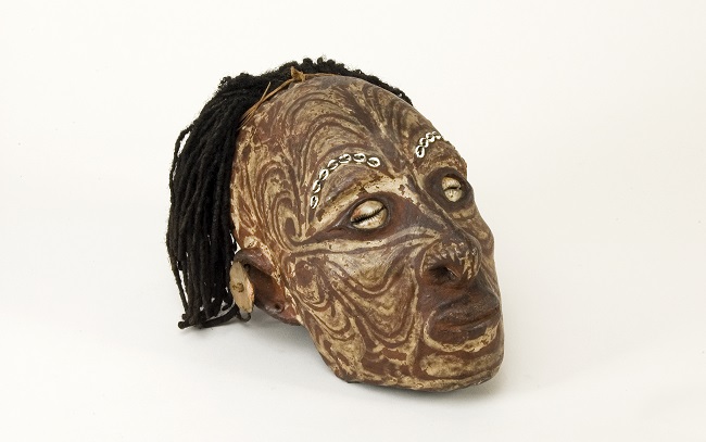 特別展 ミイラ＠国立科学博物館　肖像頭蓋骨　頭蓋骨　パプアニューギニア