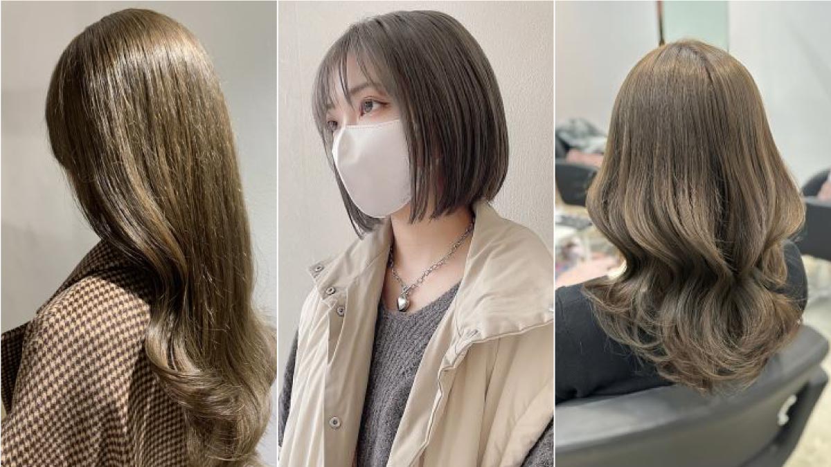 2024年秋のトレンドヘアカラー「オリーブベージュ」で髪に透明感を