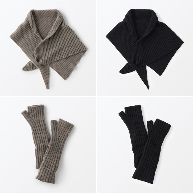 H& by POOL「Triangle Stole」「Arm Warmer Black」
