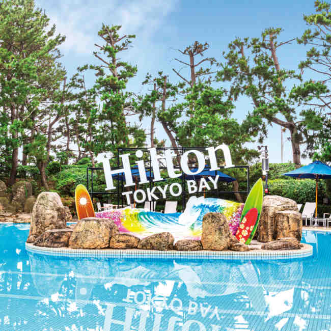 千葉・舞浜　ヒルトン東京ベイ「ガーデンプール」夏の青空と心地良い日差しを感じるデイライトプール
