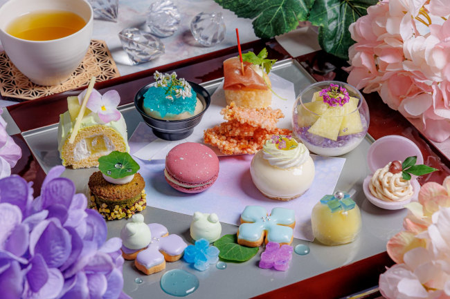 京都 アートグレイス ウエディングヒルズ「はんなり紫陽花アフタヌーンティー」