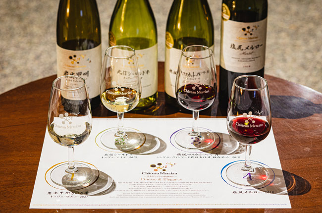 シャトー・メルシャンが誇る代表的なワイン4種をテイスティン