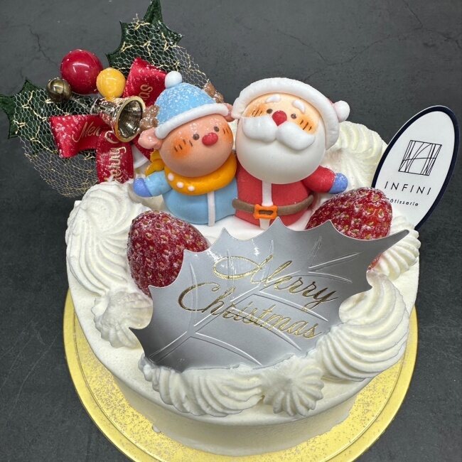 ジョエル・ロ ブションのクリスマスケーキ「ブッシュ ショコラ ピスターシュフレーズ」