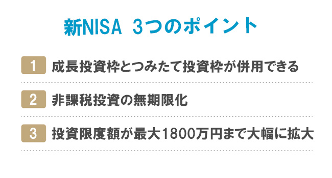 新NISA3つのポイント
