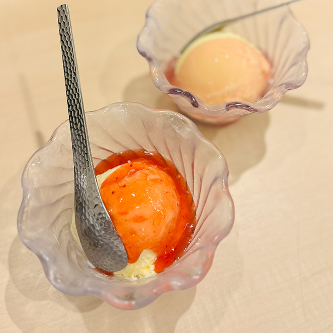 海鮮・鮨 食べ放題 かに村 上野本店　ビュッフェ　バニラアイスクリーム