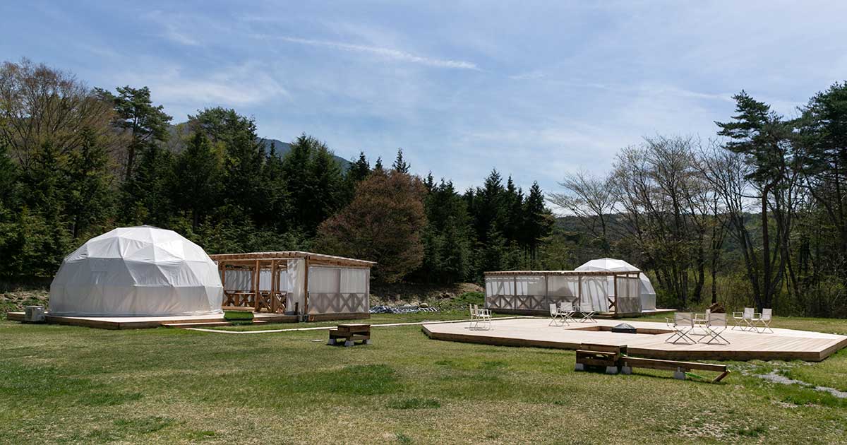 森の中のドーム型テントでプライベート感抜群のキャンプを満喫。フォレストドーム木曽駒高原【長野県・木曽郡】