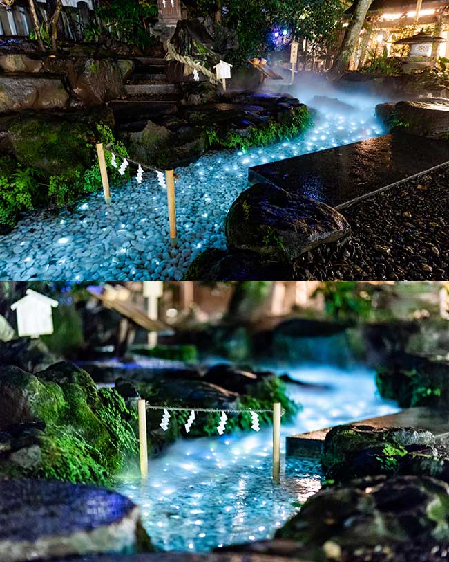 川越氷川神社・夏の祭事「縁むすび風鈴」の光る川