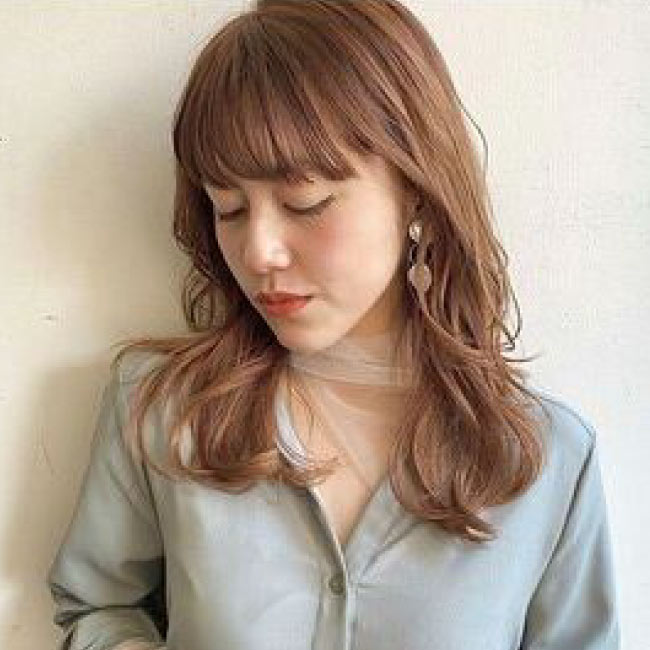 オレンジベージュ×ワイドバング