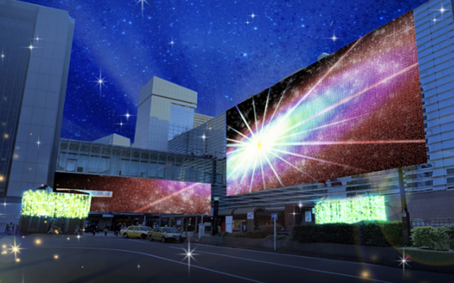 横浜駅西口に、輝く宇宙空間が出現