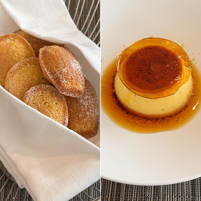 フォーシーズンズホテル丸の内 東京「MAISON MARUNOUCHI」のグリルランチ　マドレーヌ、プリン