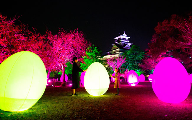チームラボ 高知城 光の祭