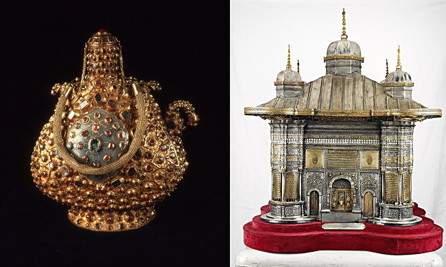 トルコ至宝展＠国立新美術館　《儀式用宝飾水筒》＋《スルタン・アフメト3世の施水場 模型》