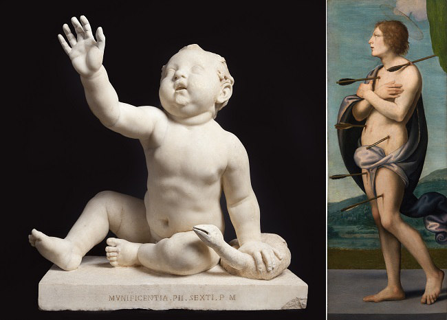 ミケランジェロと理想の身体＠国立西洋美術館　《プットーとガチョウ》　《聖セバスティアヌス》